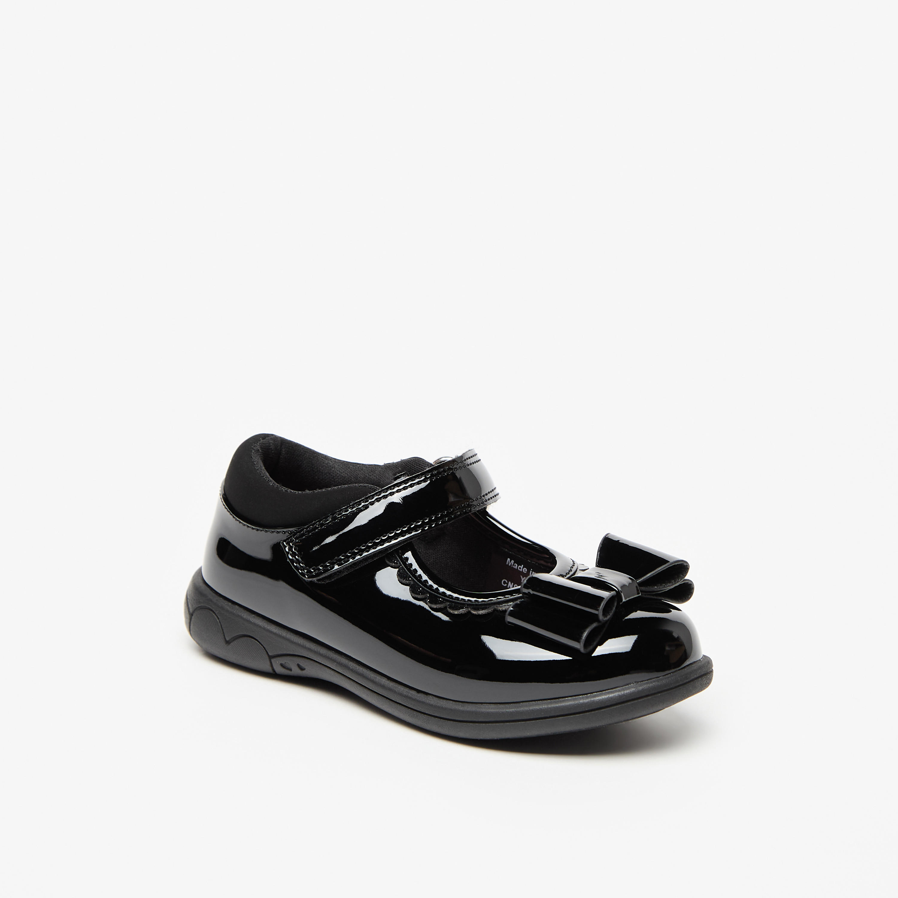 Juniors Bow Accent Mary Jane Shoes with Hook and Loop Closure-girls-shoes-schoolshoes-image-1