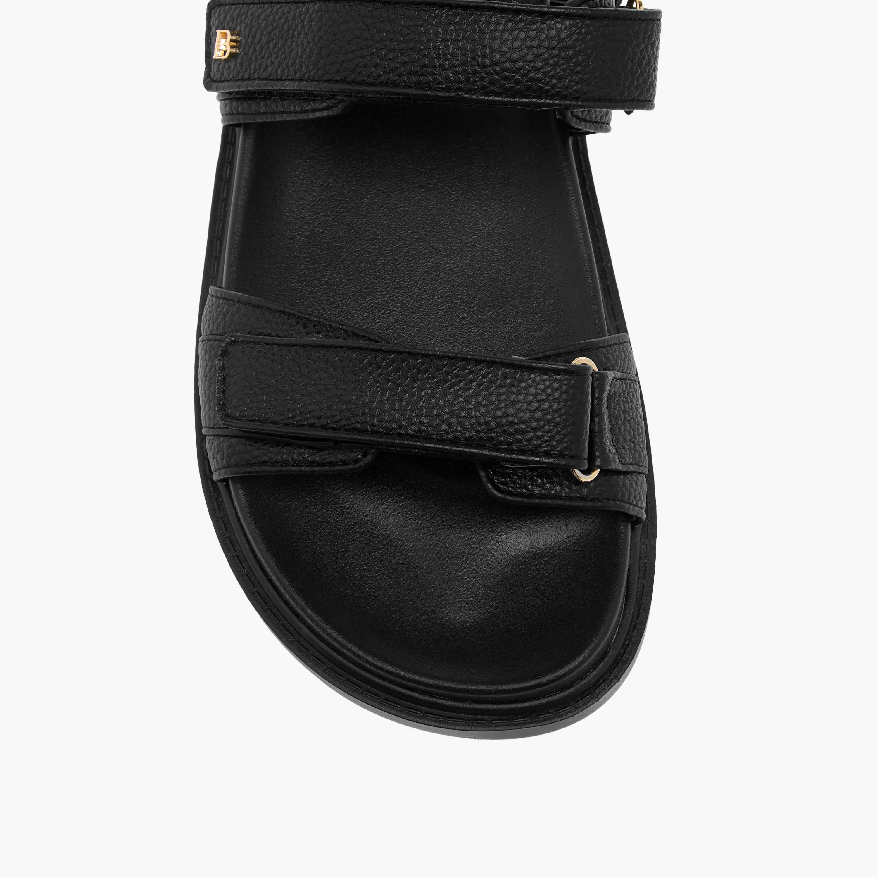 Flora Bella Textured Strap Sandals with Hook and Loop Closure.-women-shoes-flats-sandals-image-2