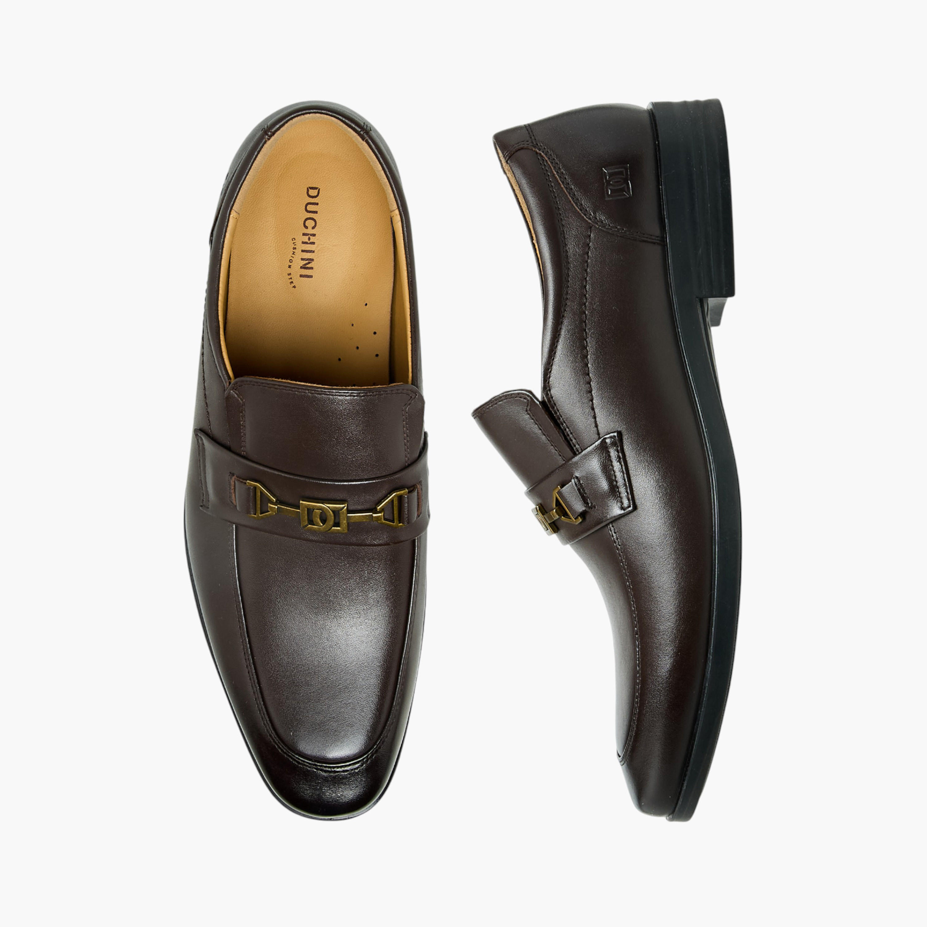 Duchini Men Metal Accent Genuine Leather Loafers-men-shoes-loafersandmoccasins-image-1
