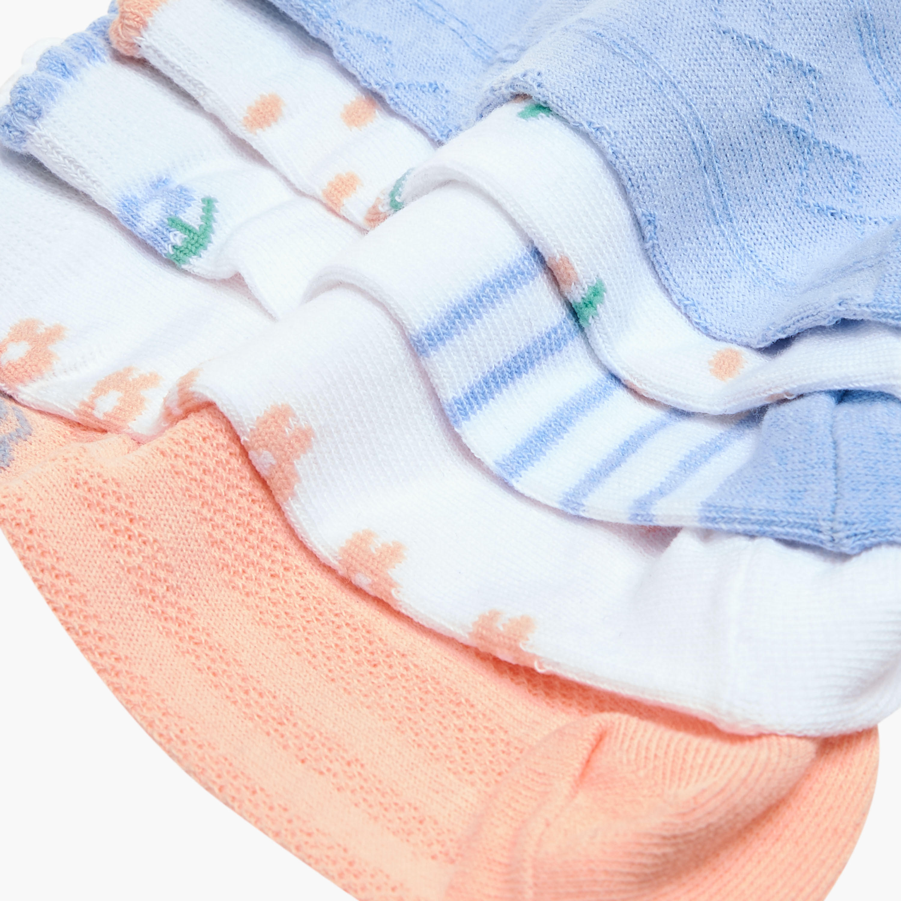 Flora Bella Printed Ankle Length Socks - Set of 5-girls-accessories-socks-image-4