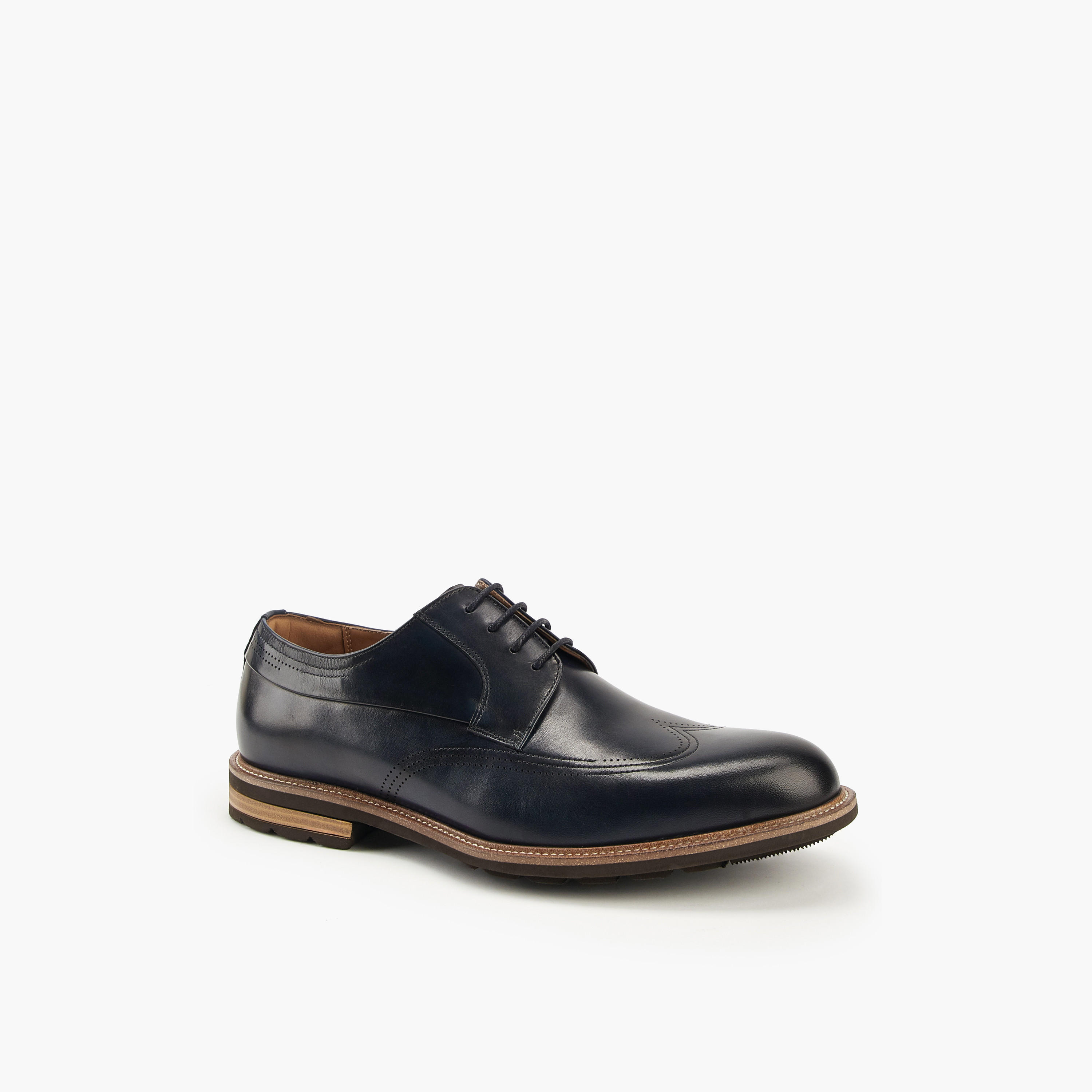 Duchini Men's Leather Solid Lace-Up Derby Shoes-men-shoes-formalshoes-image-3