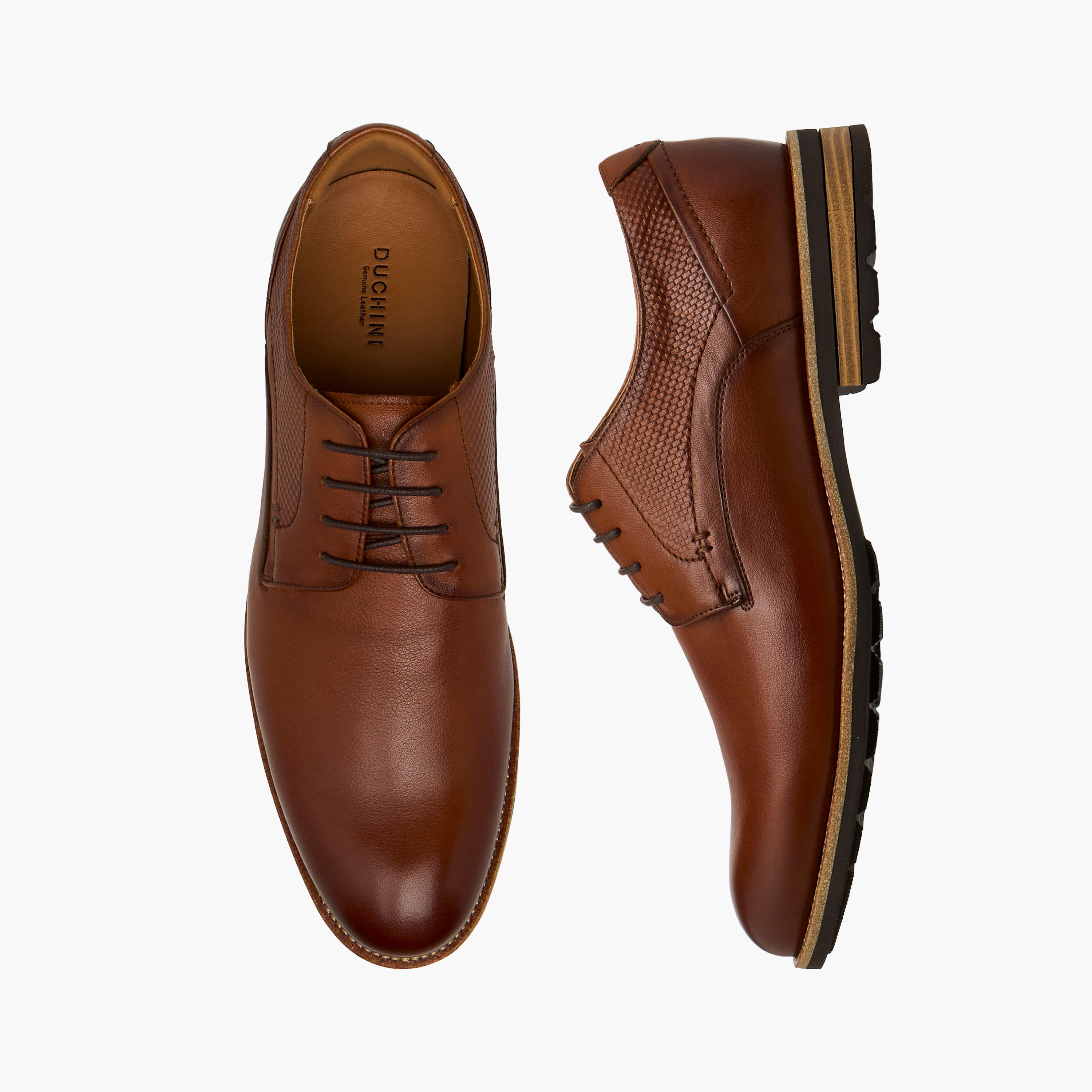Duchini Men Lace-Up Leather Derby Shoes-men-shoes-formalshoes-image-1