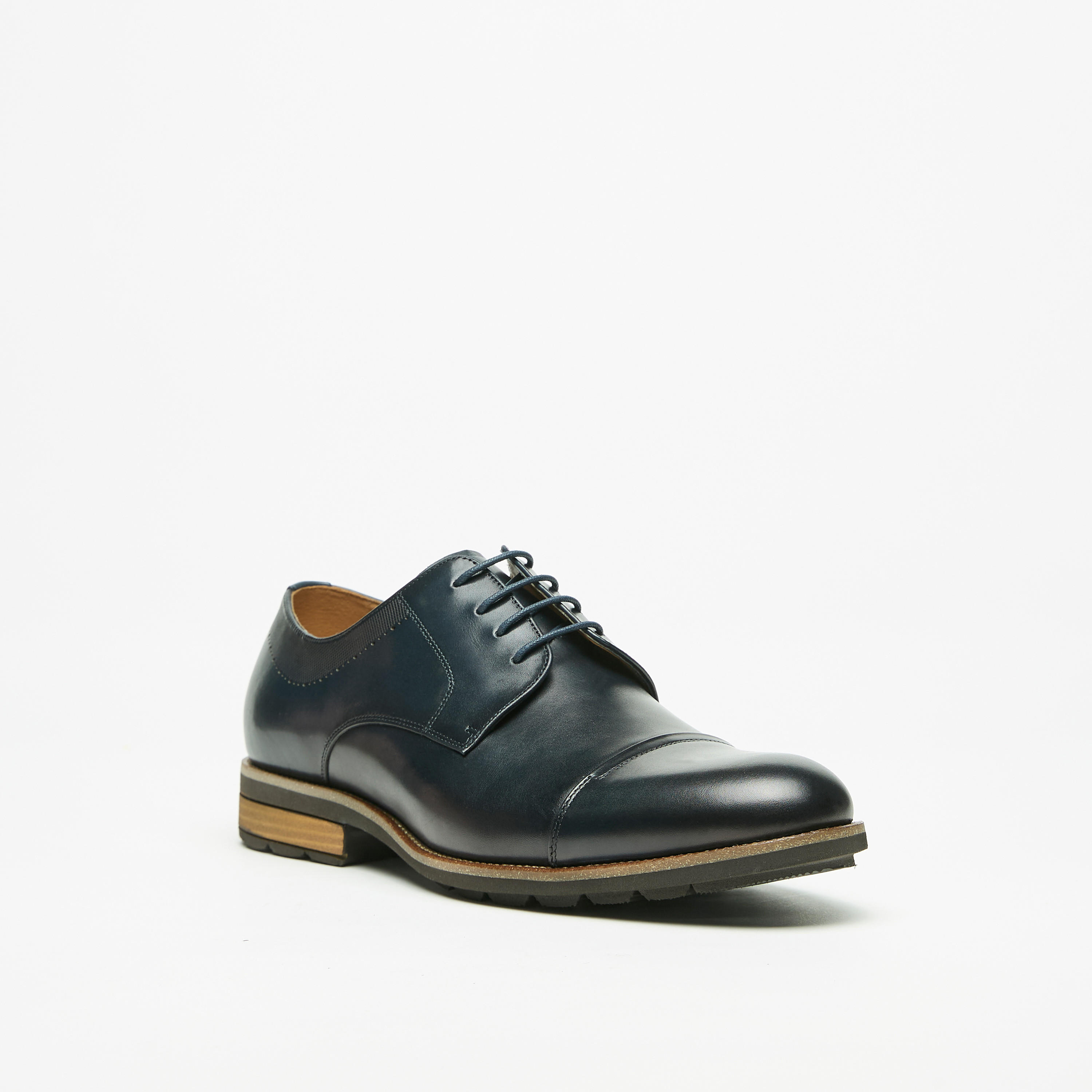 Duchini Men's Solid Derby Shoes with Lace-Up Closure-men-shoes-formalshoes-image-1