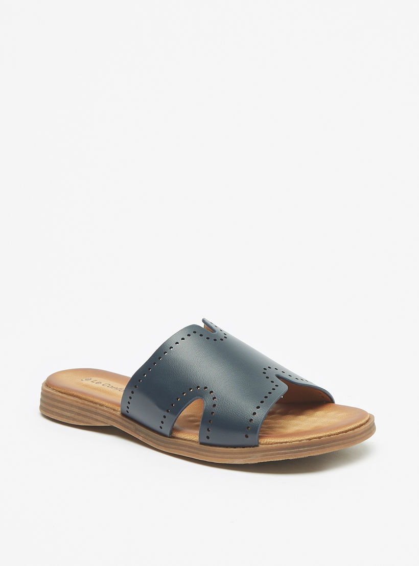 Le Confort Perforated Slip-On Slide Sandals-women-shoes-flats-sandals-image-1