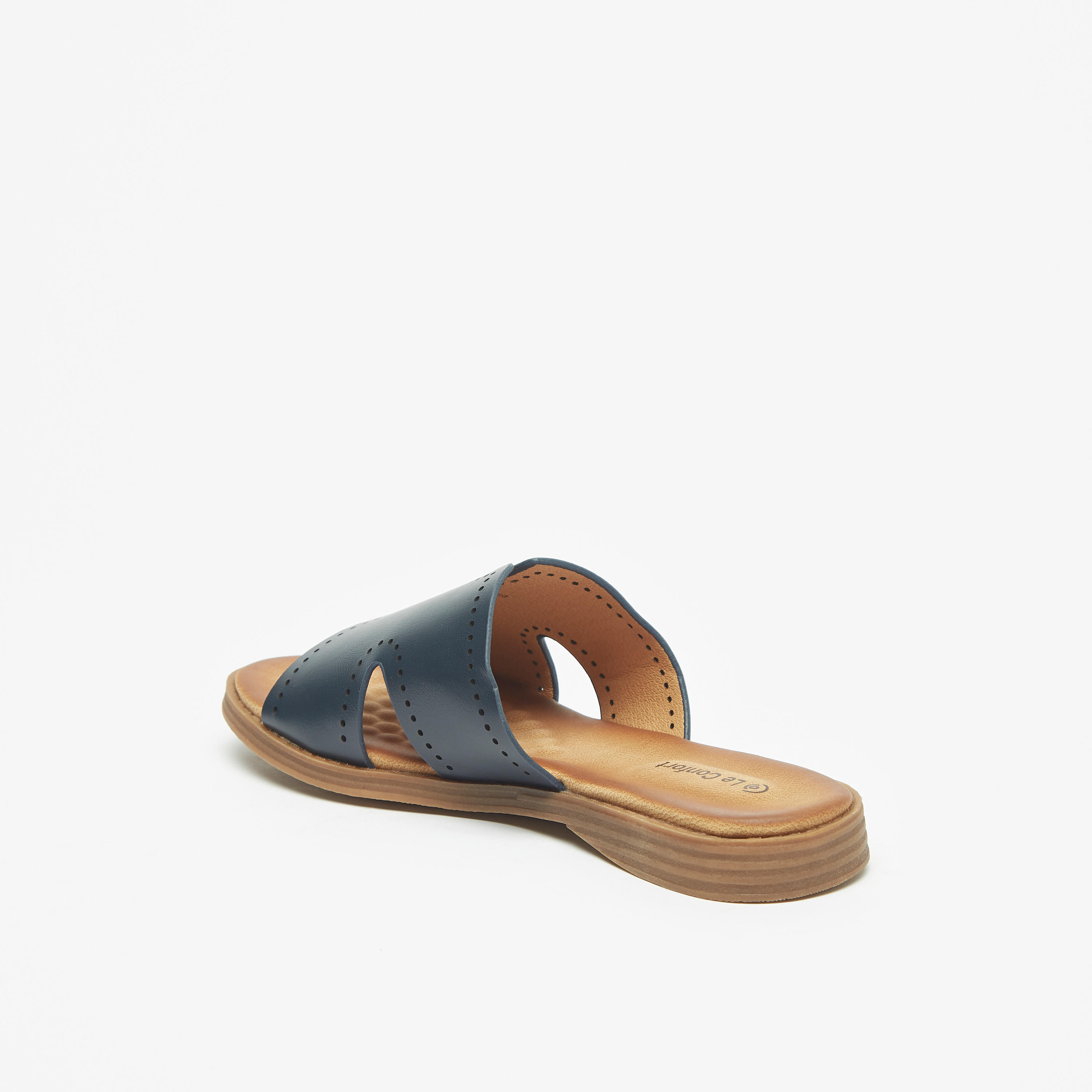 Le Confort Perforated Slip-On Slide Sandals-women-shoes-flats-sandals-image-2