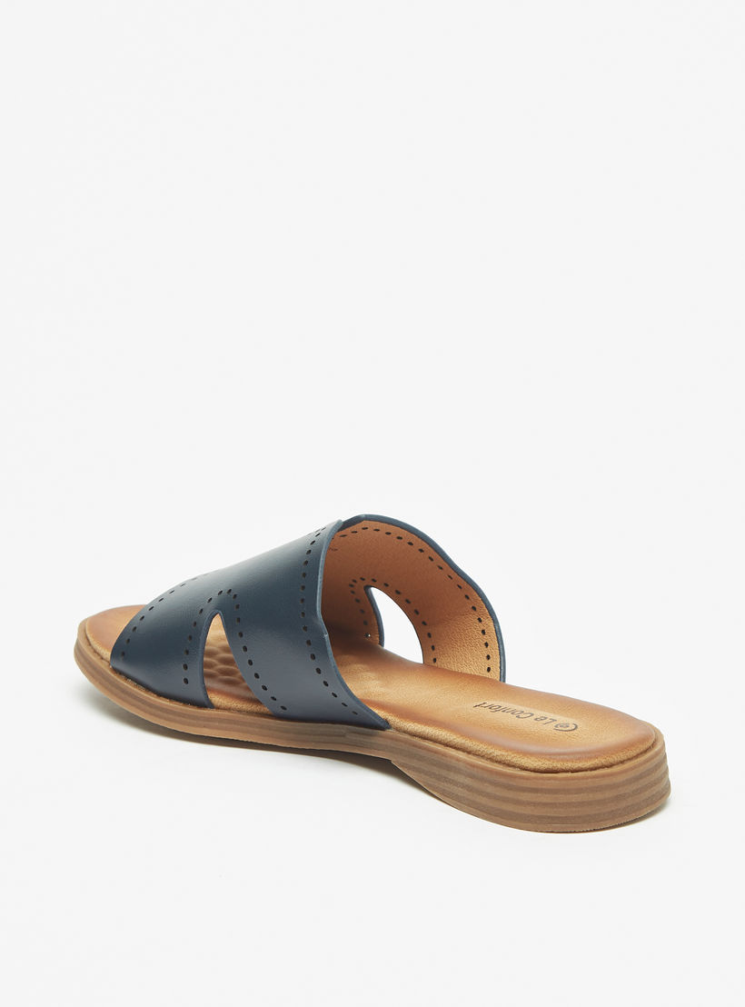 Le Confort Perforated Slip-On Slide Sandals-women-shoes-flats-sandals-image-2