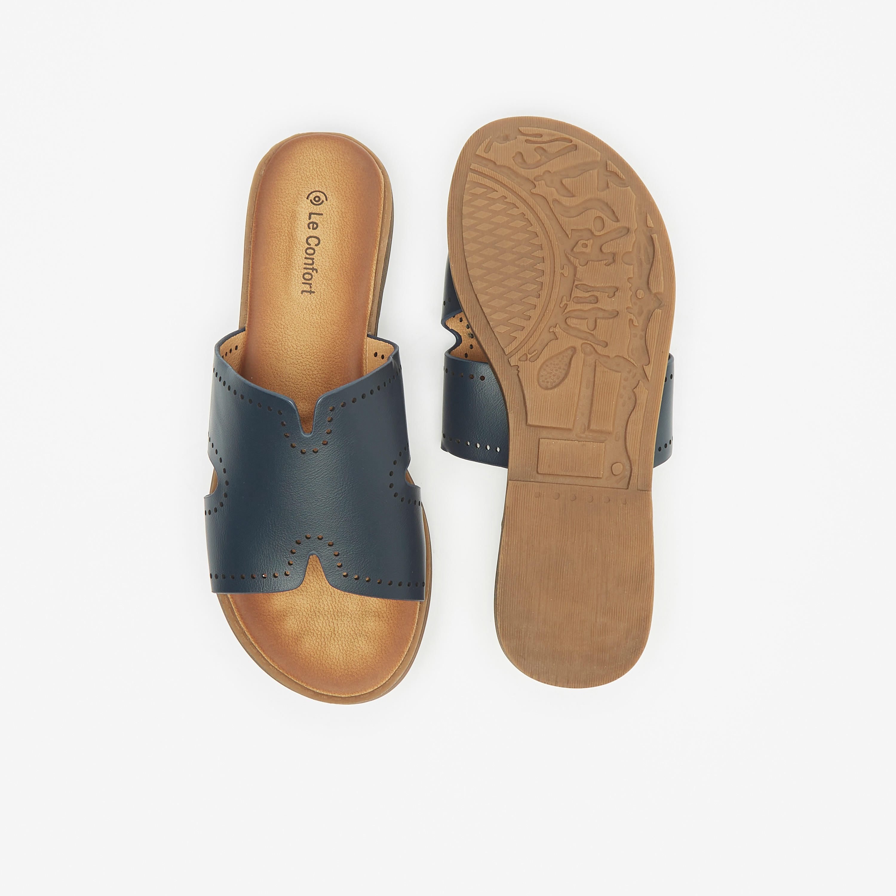 Le Confort Perforated Slip-On Slide Sandals-women-shoes-flats-sandals-image-4