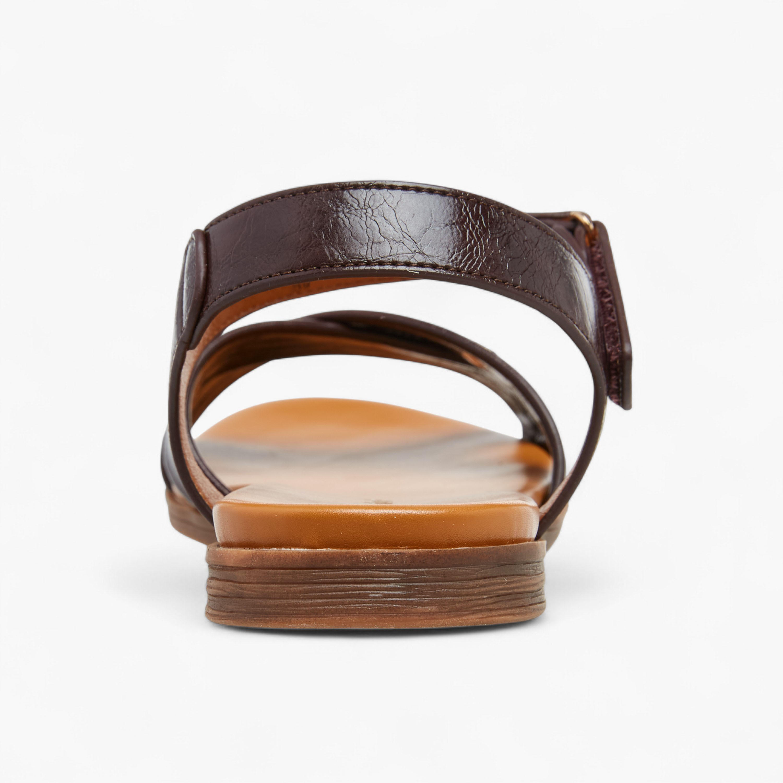 Le Confort Solid Cross Strap Sandals with Hook and Loop Closure-women-shoes-flats-sandals-image-4
