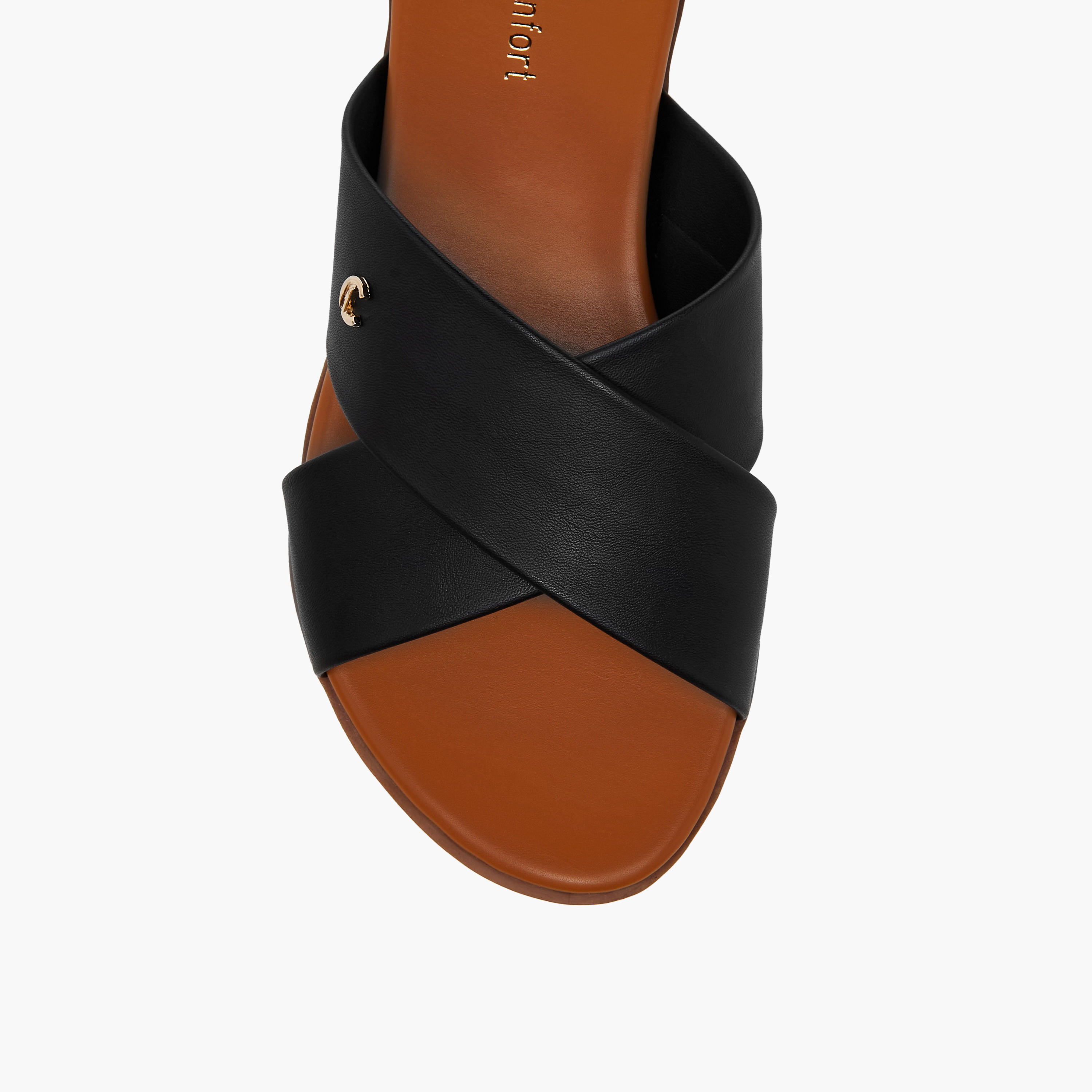 Le Confort Solid Cross Strap Comfort Sandals-women-shoes-flats-sandals-image-4