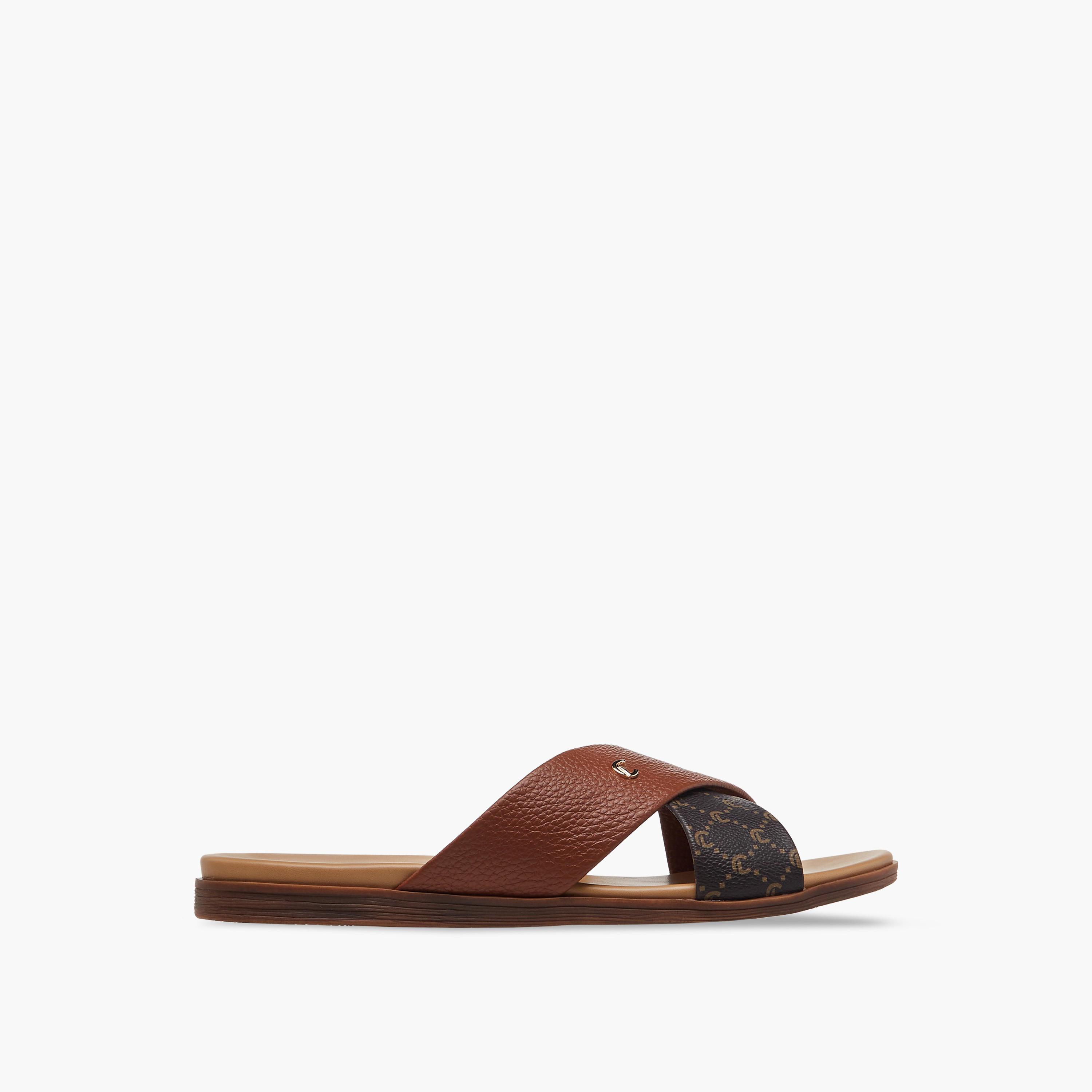 Le Confort Solid Cross Strap Comfort Sandals-women-shoes-flats-sandals-image-3