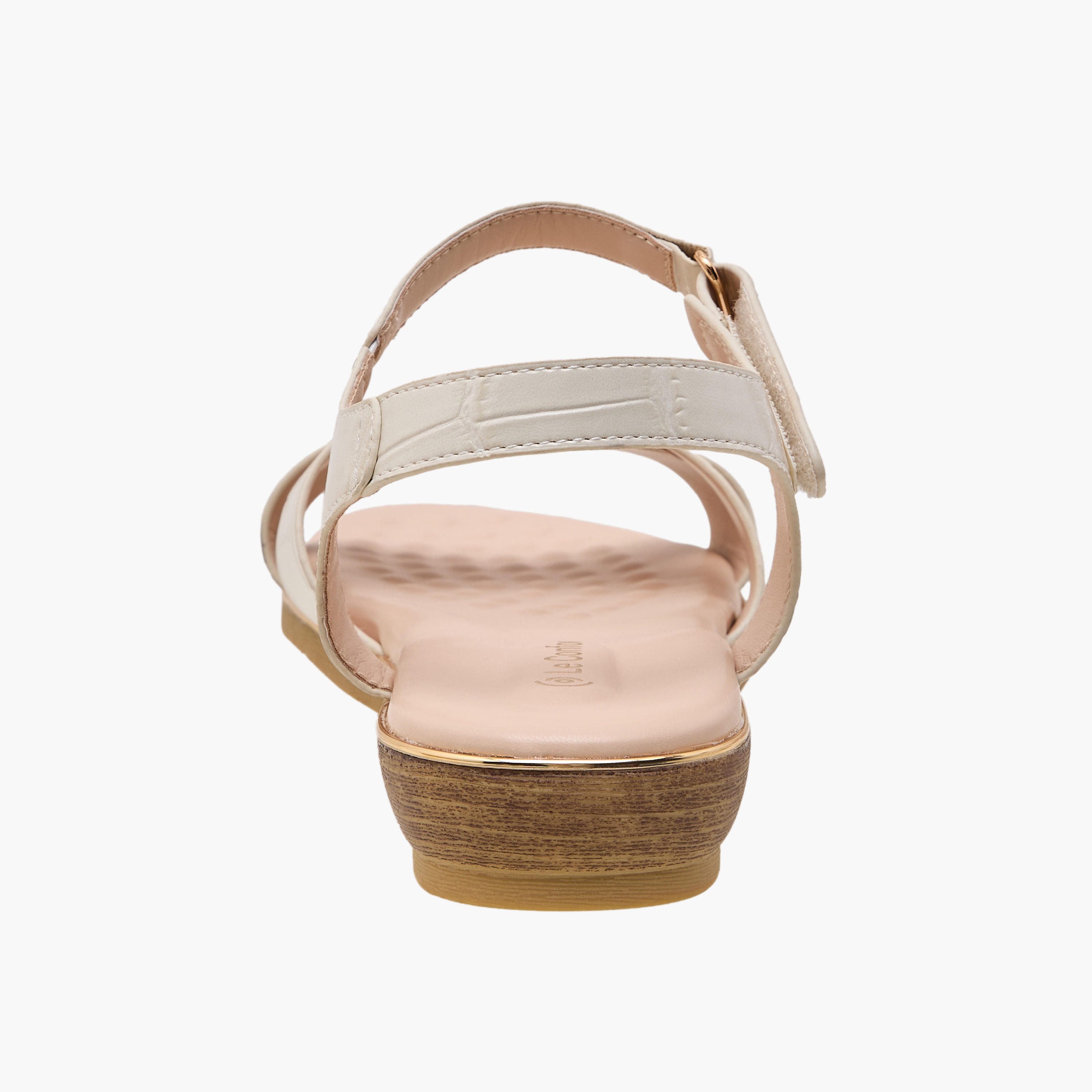 Le Confort Women Textured Cross Strap Sandals-women-shoes-flats-sandals-image-4