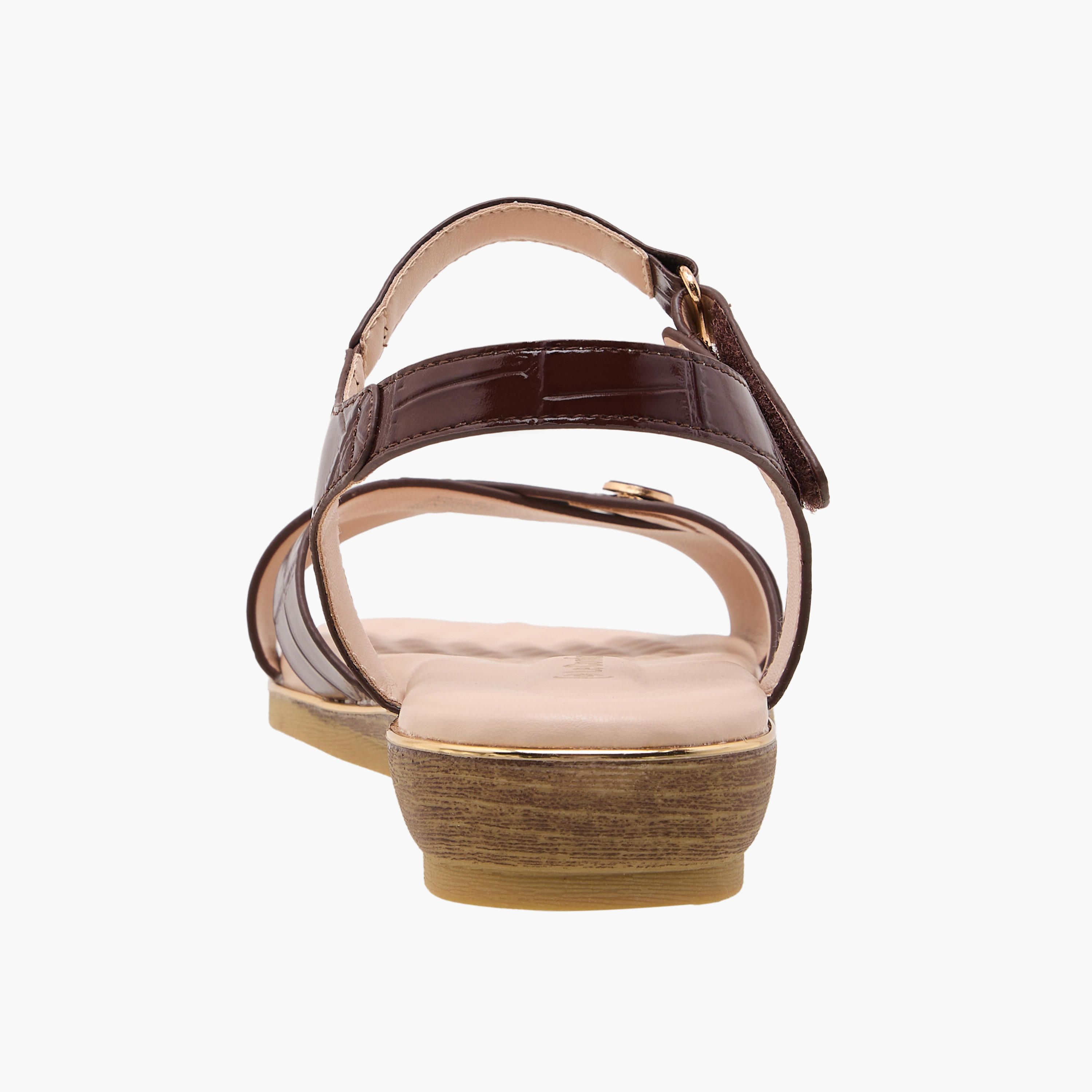 Le Confort Women Textured Cross Strap Sandals-women-shoes-flats-sandals-image-4