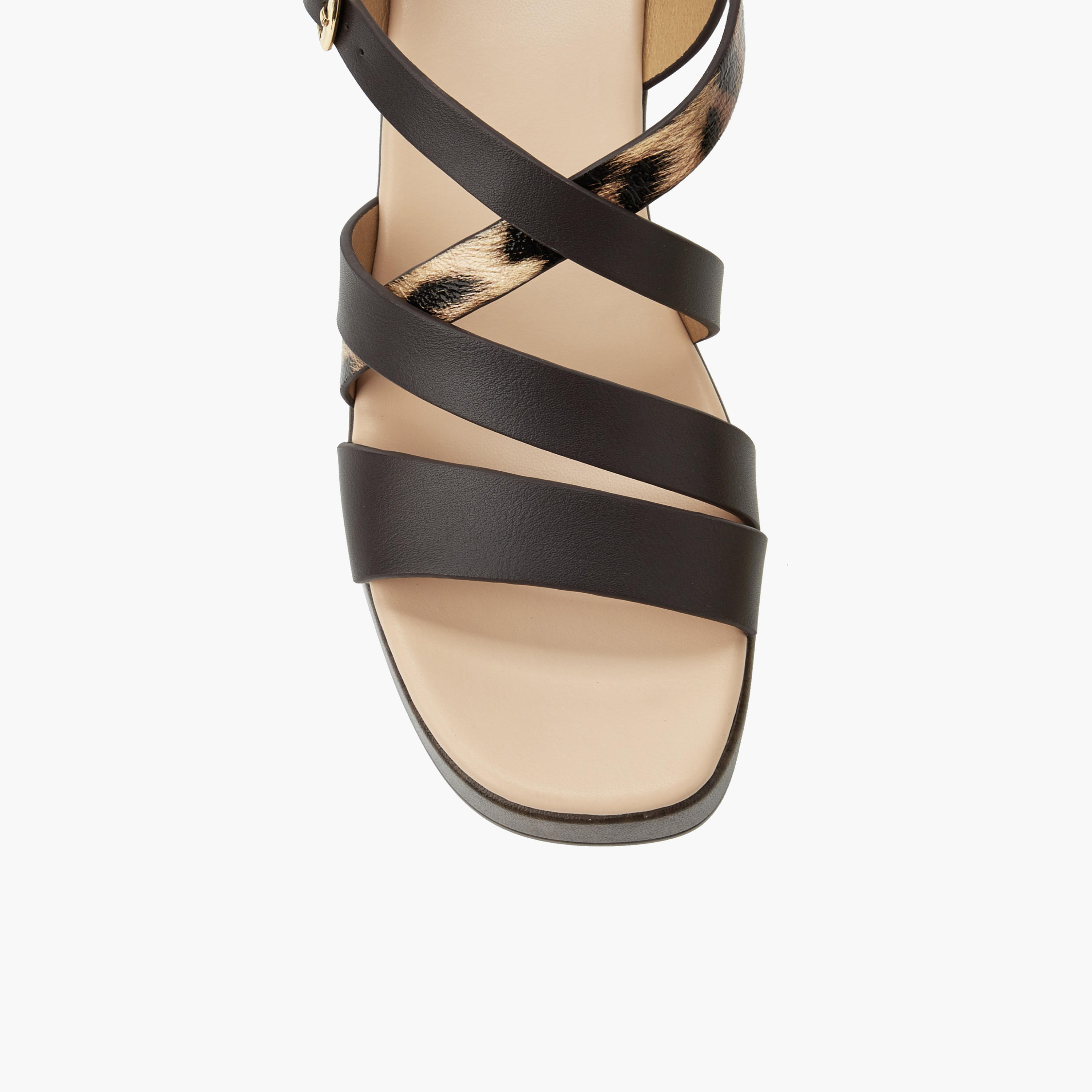 Surestep Women Lightweight Metallic Textured Cross Strap Flatform Sandals-women-shoes-sandals-heeled-image-5