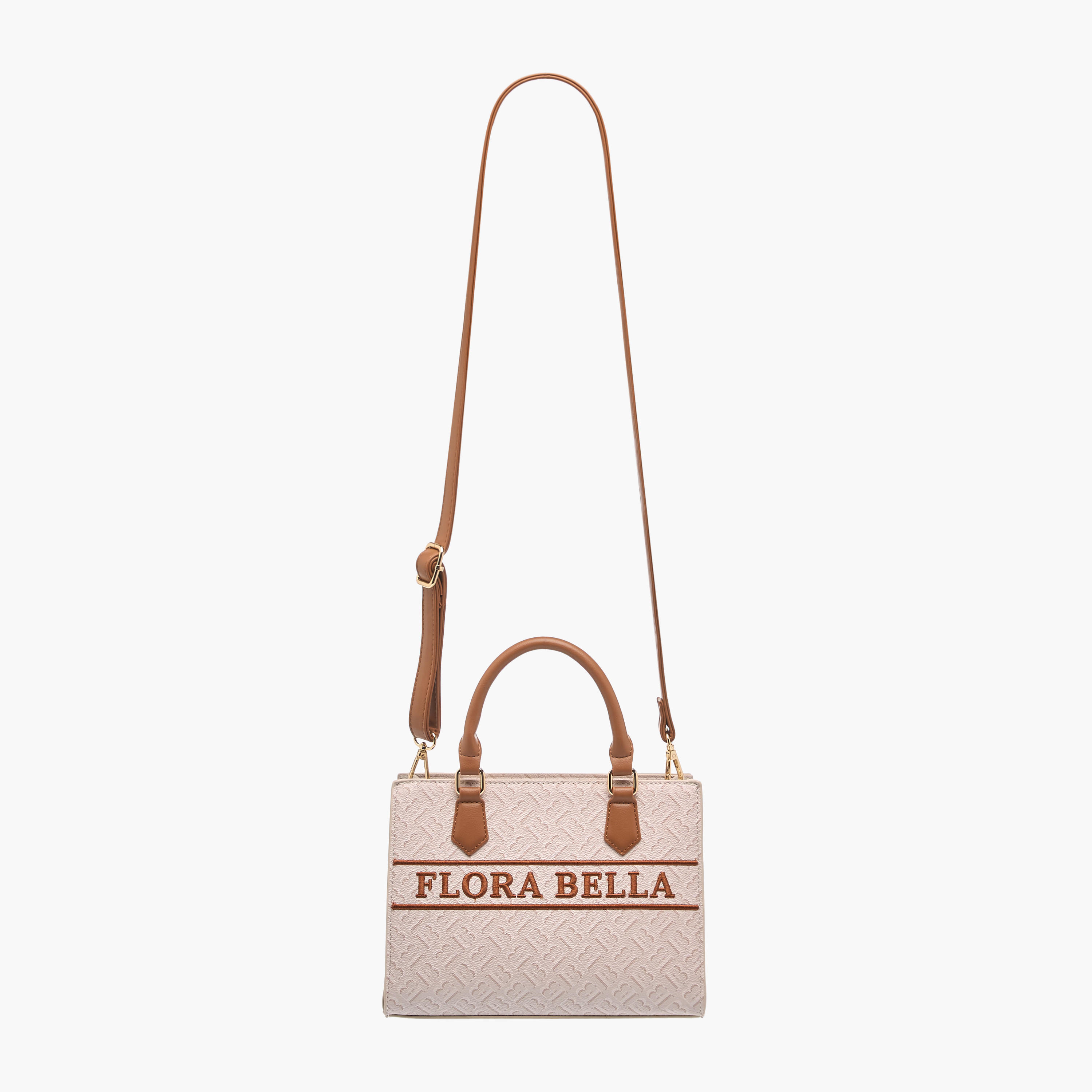 Flora Bella Monogram Print Tote Bag with Detachable Strap and Zip Closure-women-bagsandwallets-handbags-image-2