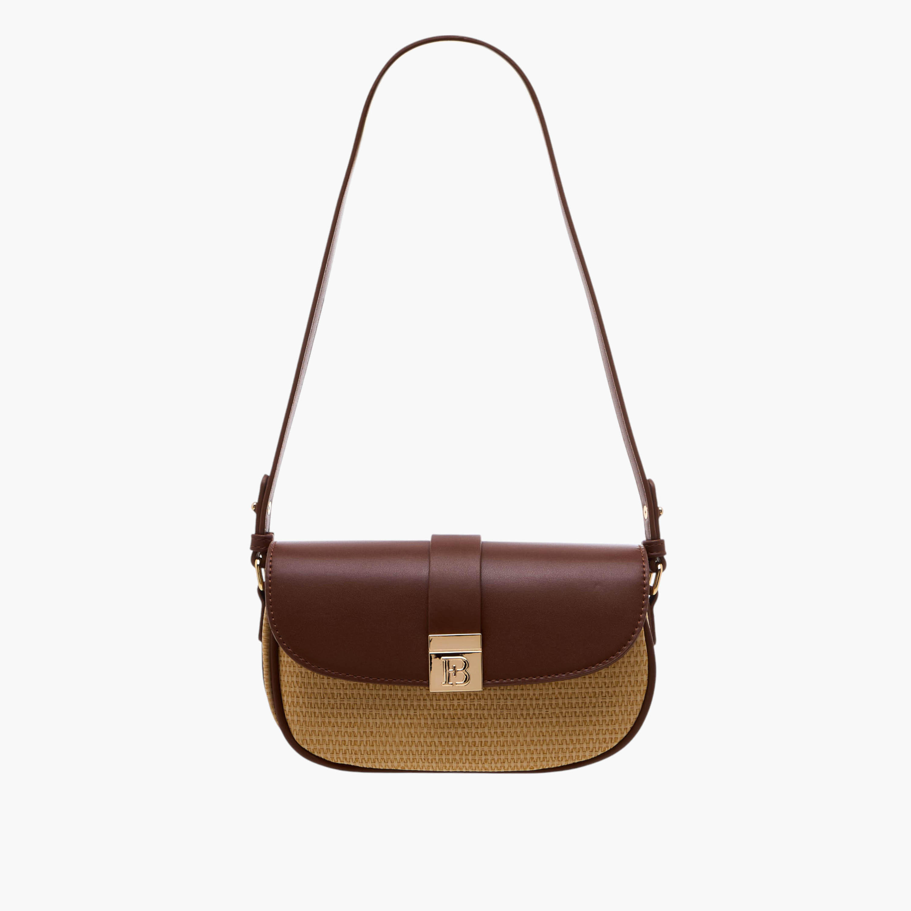 شنطة كروس بودي بارزة الملمس بحزام قابل للتعديل وإغلاق بزر مغناطيسي من فلورا بيلا-women-bagsandwallets-handbags-image-1