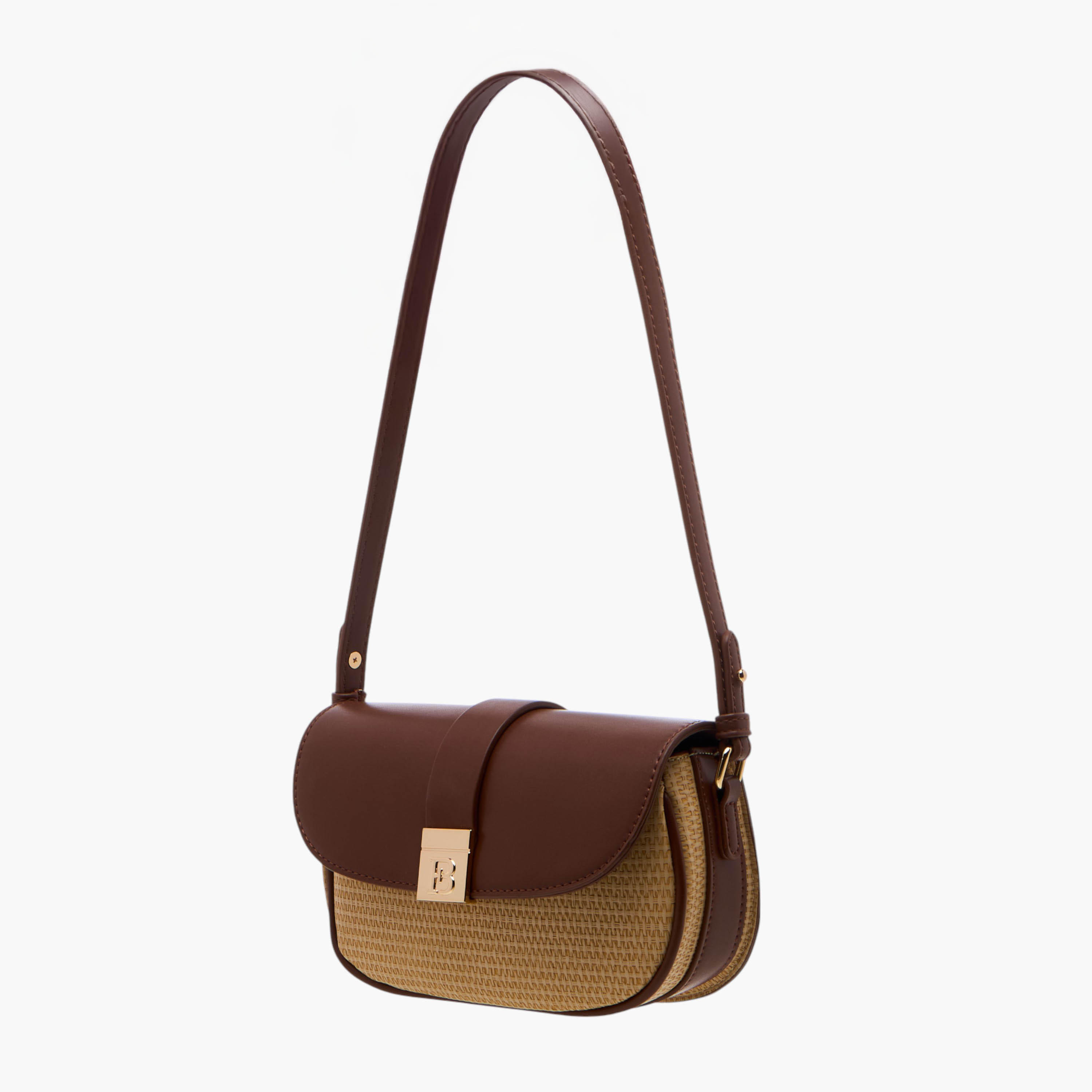 شنطة كروس بودي بارزة الملمس بحزام قابل للتعديل وإغلاق بزر مغناطيسي من فلورا بيلا-women-bagsandwallets-handbags-image-2