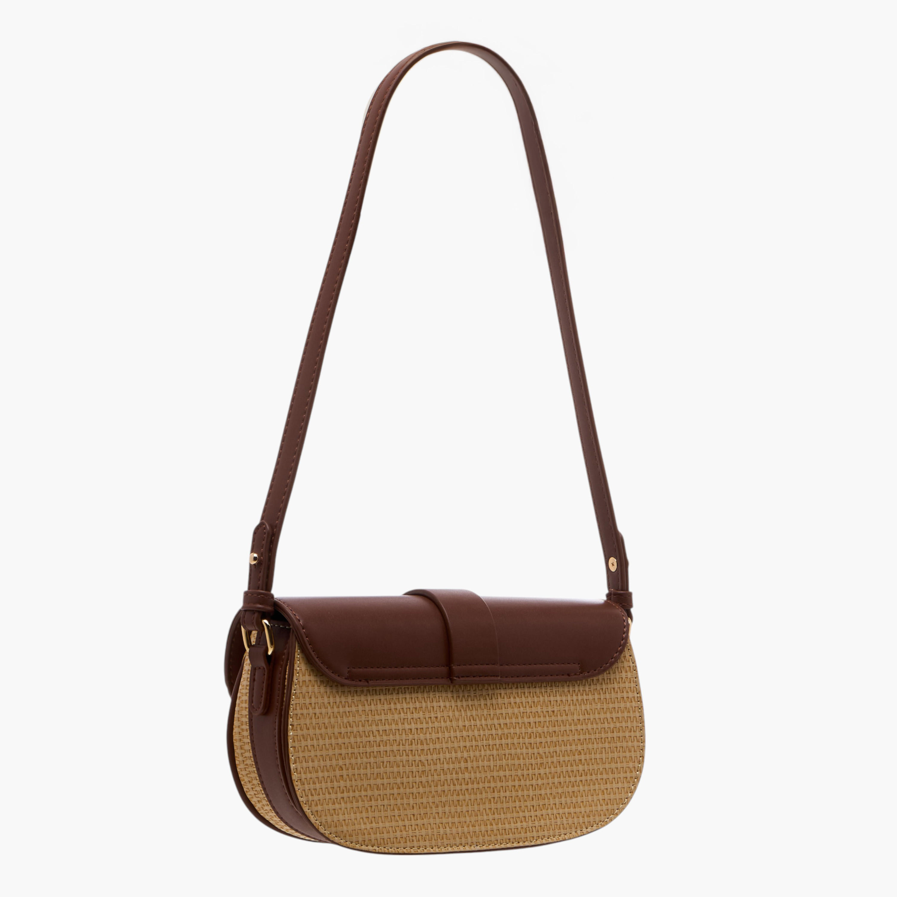 شنطة كروس بودي بارزة الملمس بحزام قابل للتعديل وإغلاق بزر مغناطيسي من فلورا بيلا-women-bagsandwallets-handbags-image-3