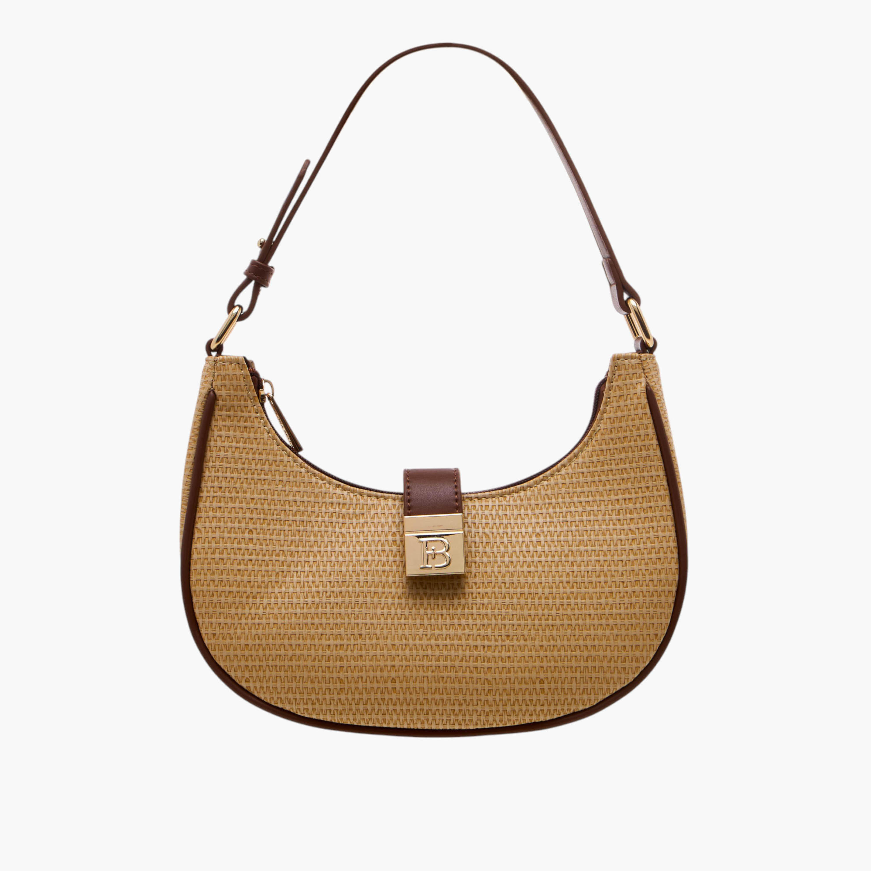 Flora Bella Textured Shoulder Bag with Magnetic Button Closure-women-bagsandwallets-handbags-image-1