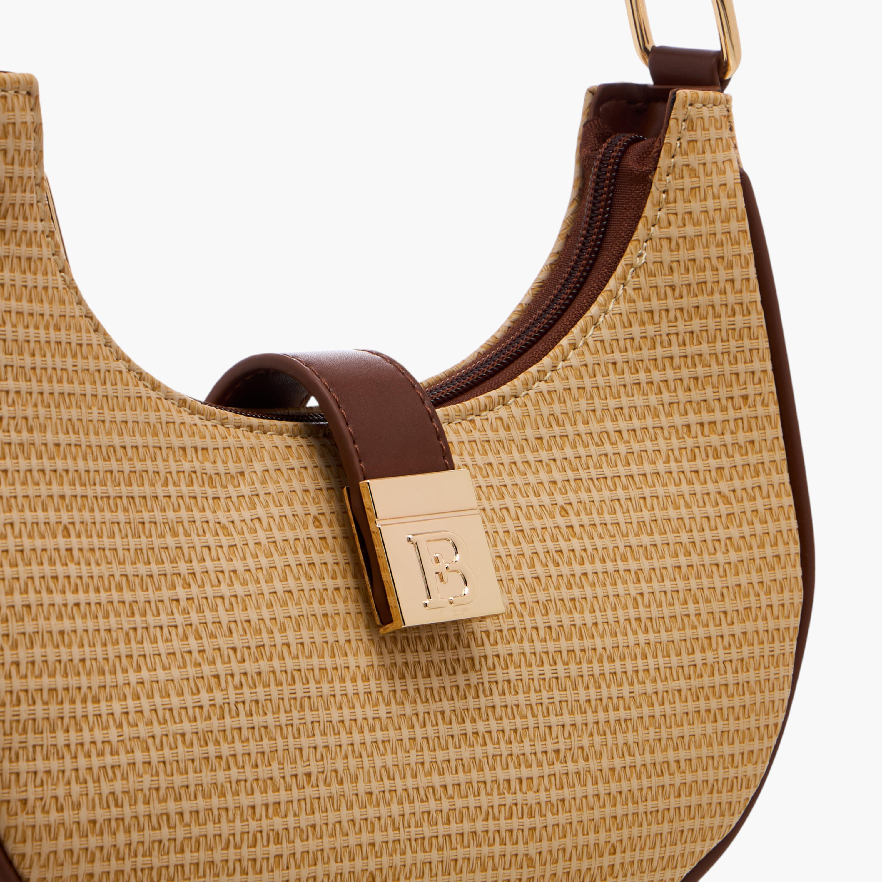 Flora Bella Textured Shoulder Bag with Magnetic Button Closure-women-bagsandwallets-handbags-image-4