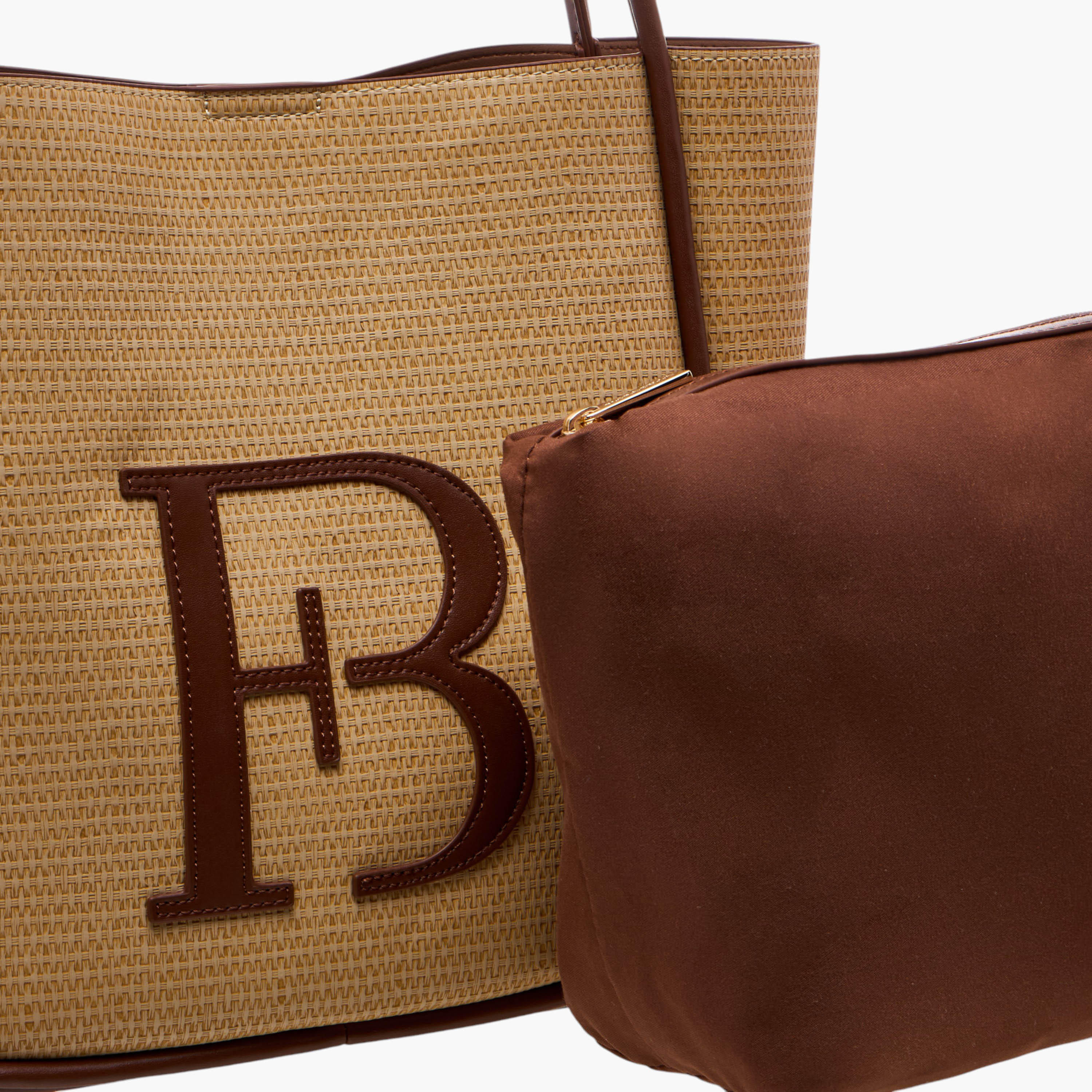 Flora Bella Textured Tote Bag with Double Handle and Pouch-women-bagsandwallets-handbags-image-6