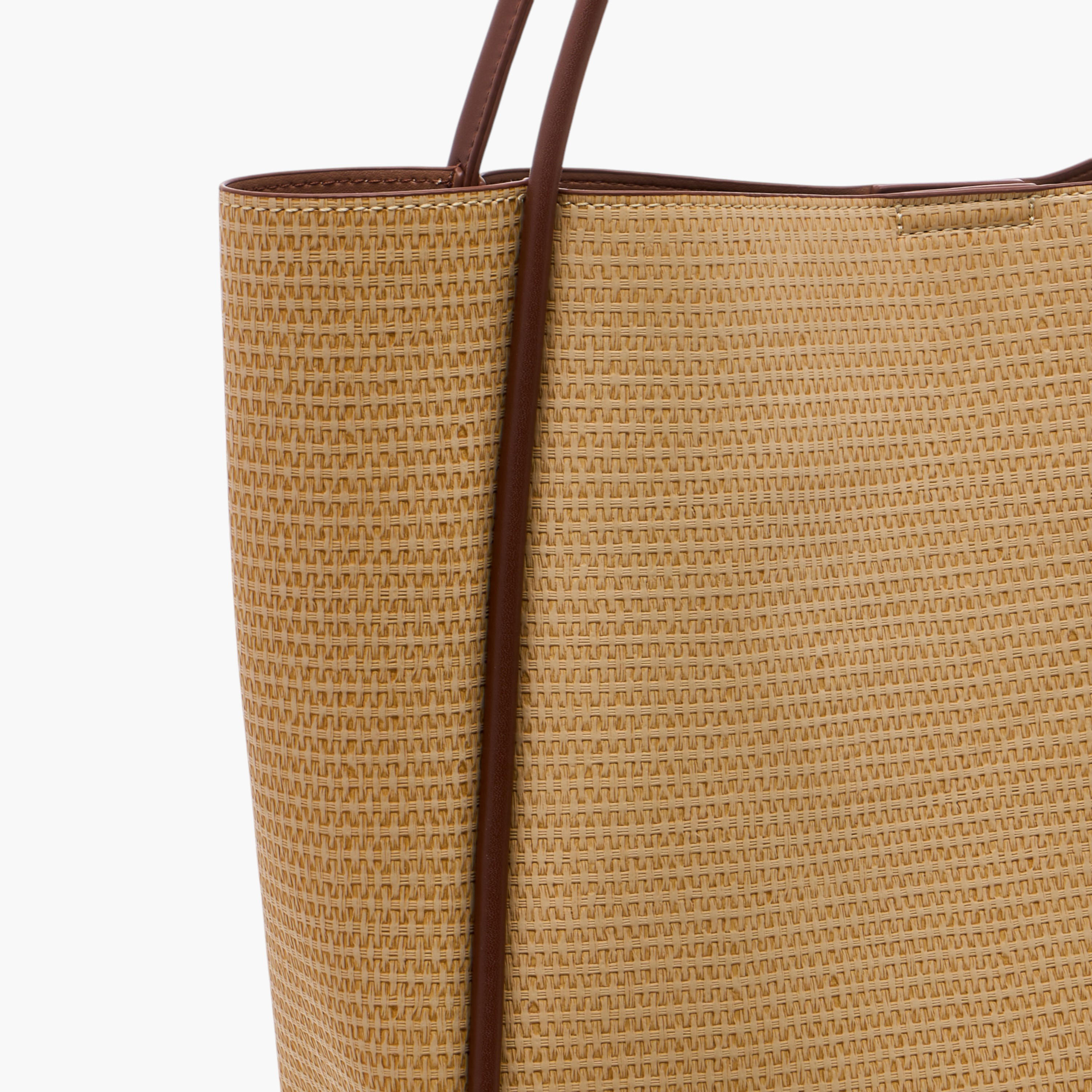 Flora Bella Textured Tote Bag with Double Handle and Pouch-women-bagsandwallets-handbags-image-8