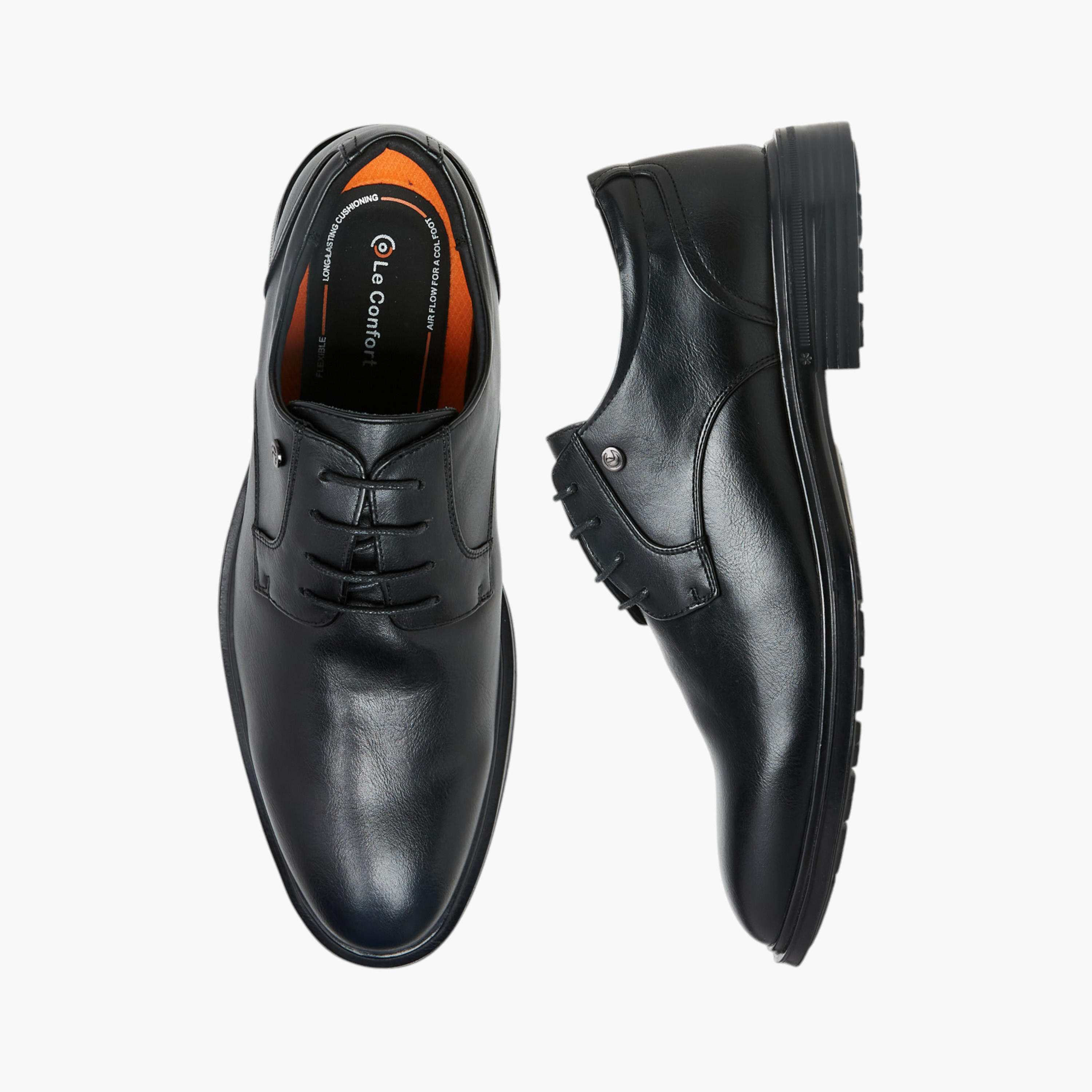 Le Confort Solid Lace-Up Derby Shoes-men-shoes-formalshoes-image-1