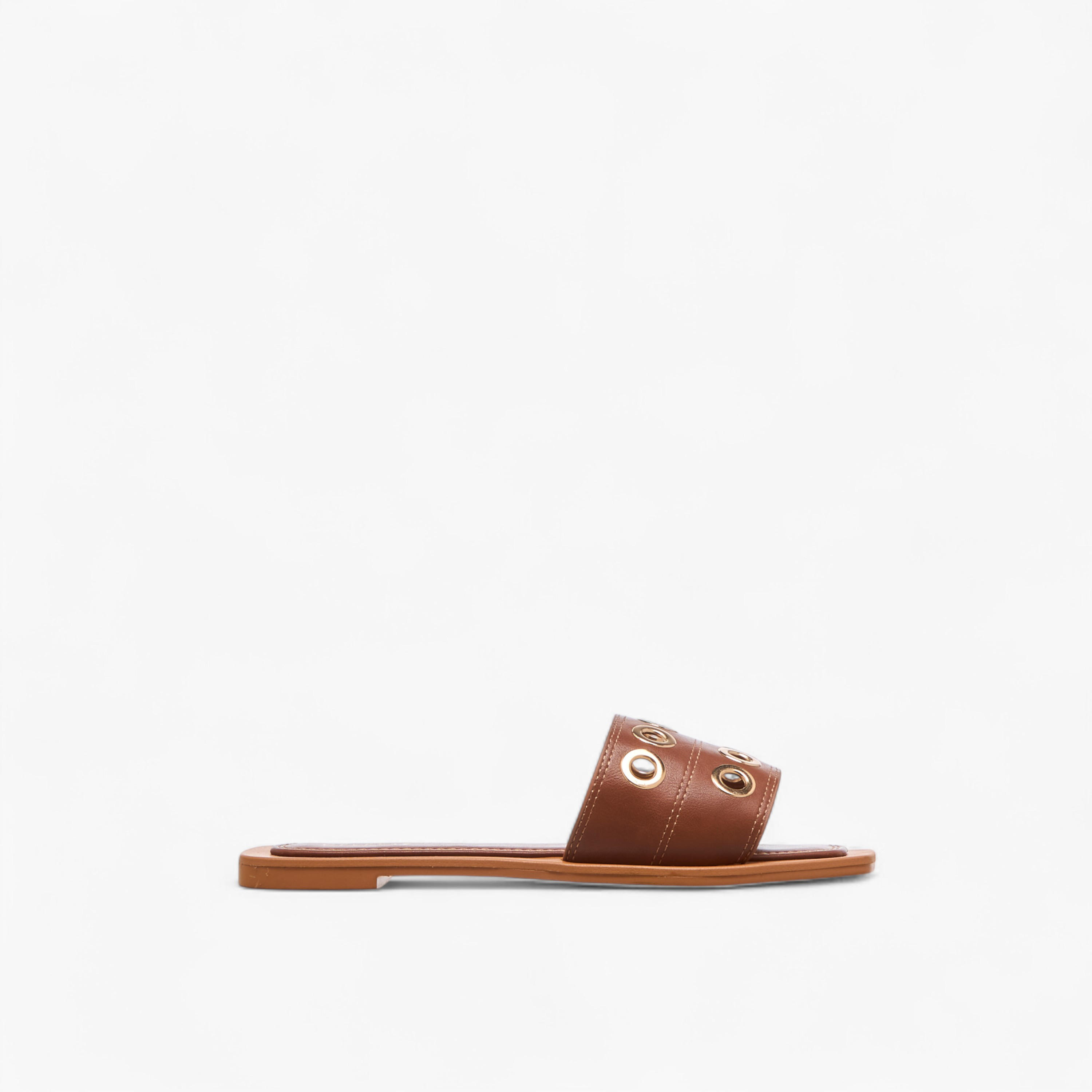 Celeste Women's Eyelet Detail Slip-On Sandals - ZR606-women-shoes-flats-sandals-image-3