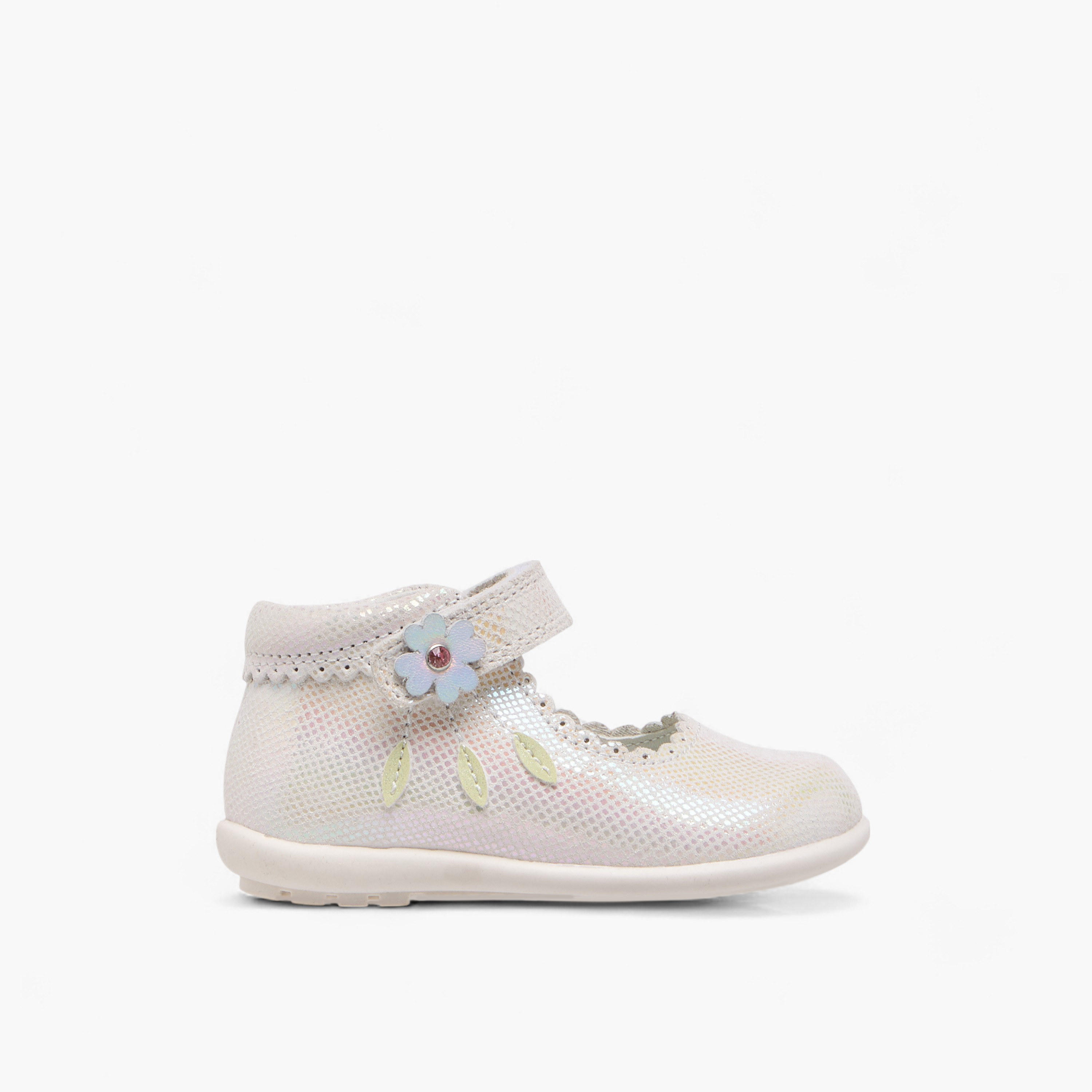 Barefeet Textured Mary Jane Shoes with Hook and Loop Closure-girls-shoes-maryjanes-image-3