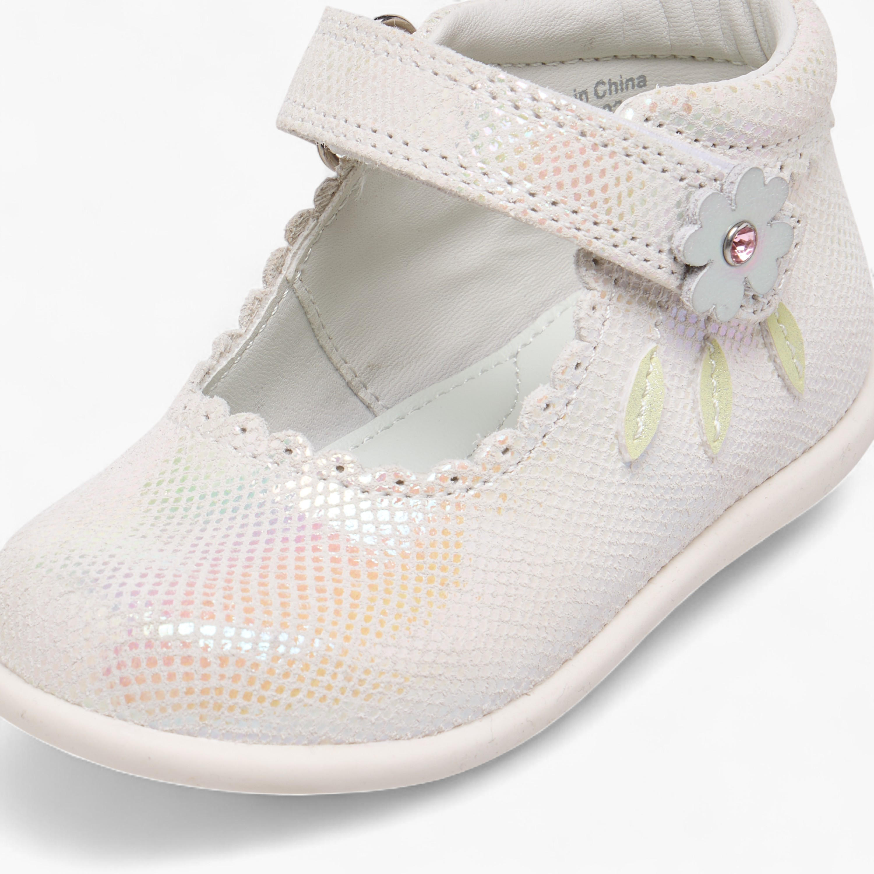 Barefeet Textured Mary Jane Shoes with Hook and Loop Closure-girls-shoes-maryjanes-image-4