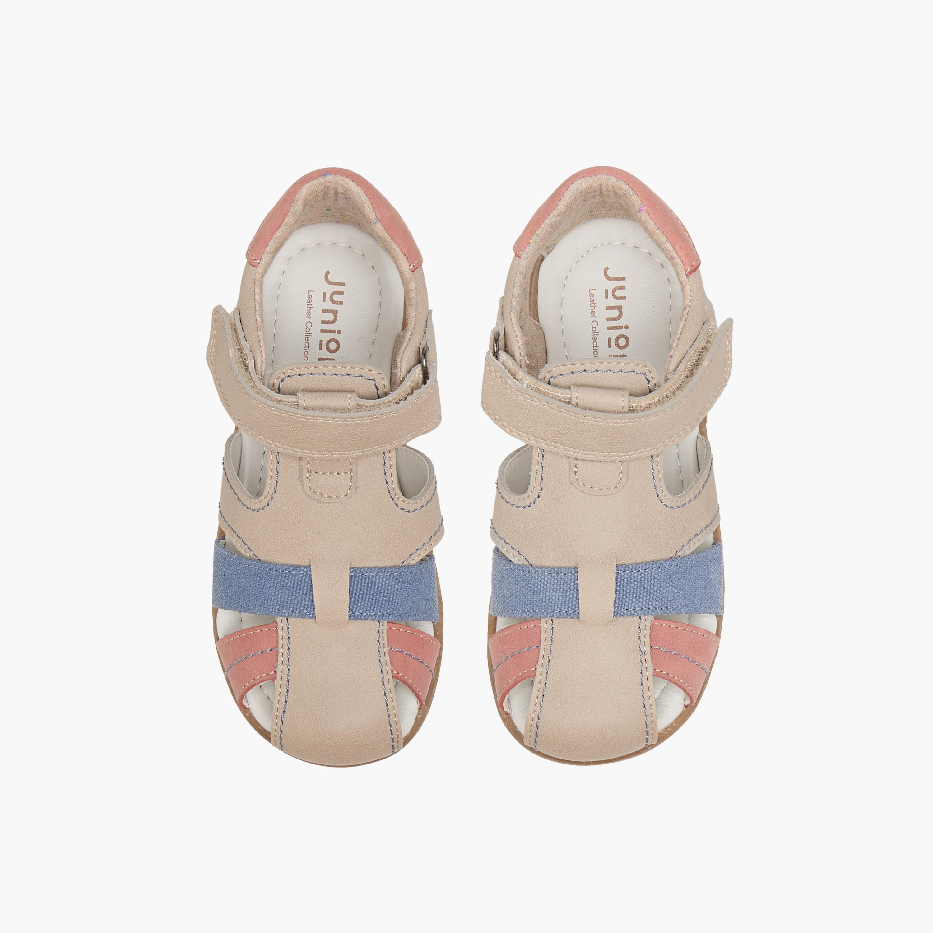 Juniors Panelled Sandals with Hook and Loop Closure-boys-shoes-sandals-image-1