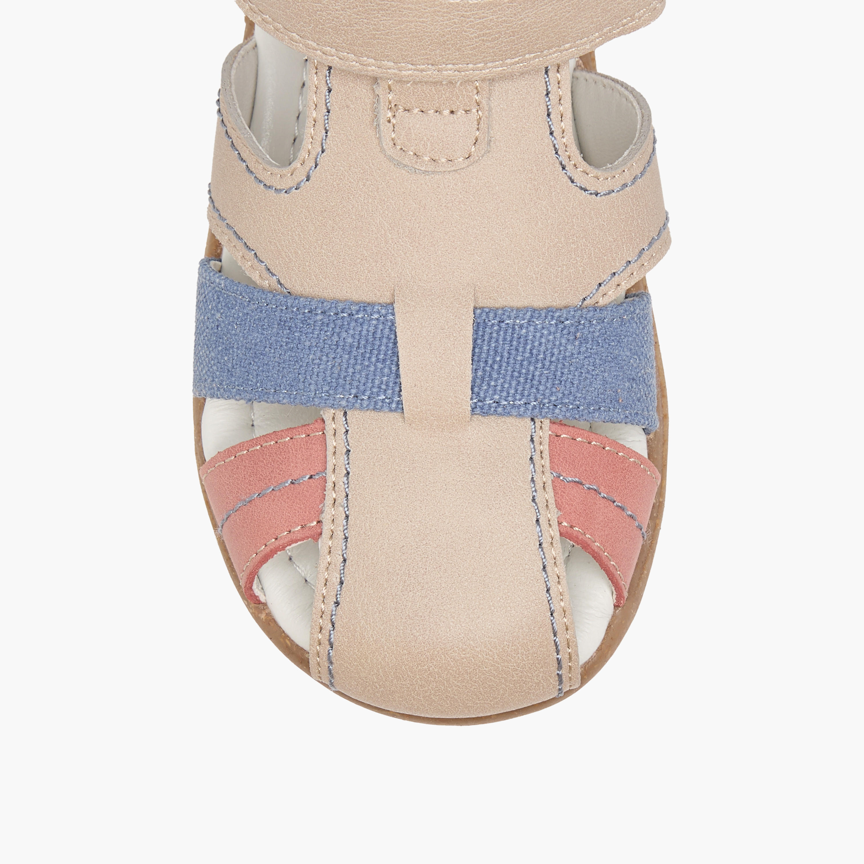 Juniors Panelled Sandals with Hook and Loop Closure-boys-shoes-sandals-image-3